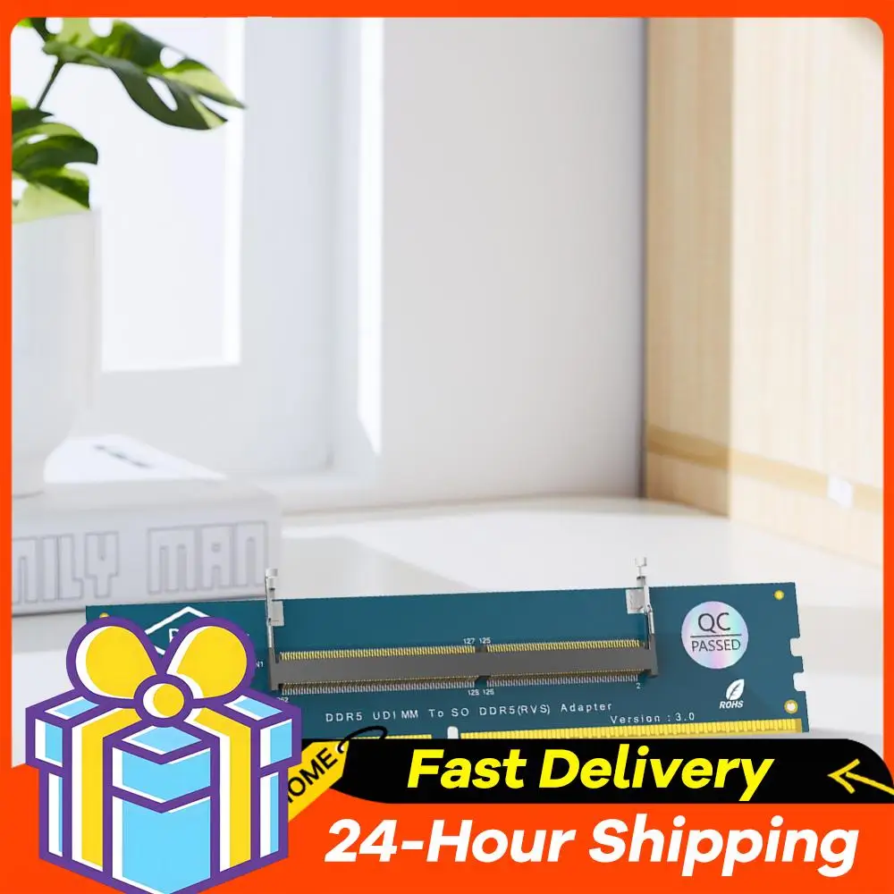 

Адаптер для ноутбуков SO-DIMM DDR5 в настольные ПК DDR5 U-DIMM, с защитой от перегрузки по току, конвертер карт памяти, адаптер-карта памяти DDR5