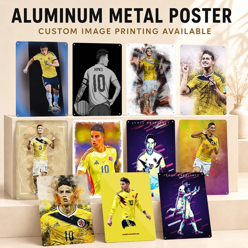 James Rodriguez Printed Posters Personalized Metal Sign Sporting Legacy Design Wall Art For Game Room Bedroom And Football Fans