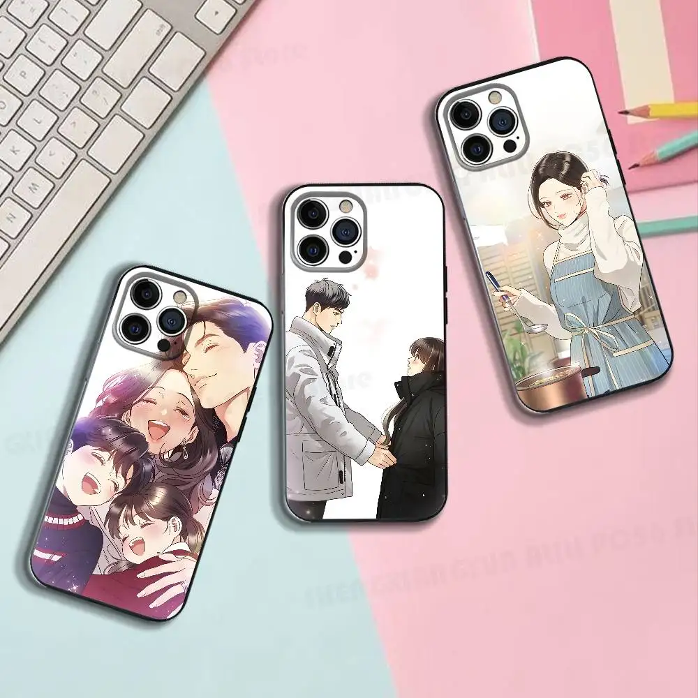 Funda de Silicona Suave para iPhone 17 16 15 14 13 12 11 Pro Max Plus XS XR con Diseño de Comics Y-Yura S-Seunghyeon
