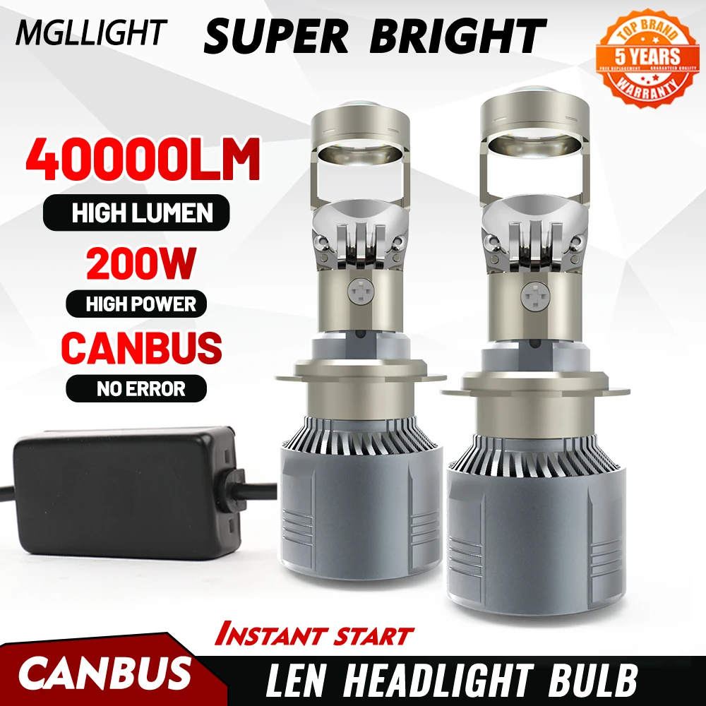 H4 H7 BI Led Projector Lens H11 9005 HB3 9006 HB4 Hi/Lo Beam Car Headlight Bulb Canbus Lamp For Car/Motorcycle 12V 40000LM LHD