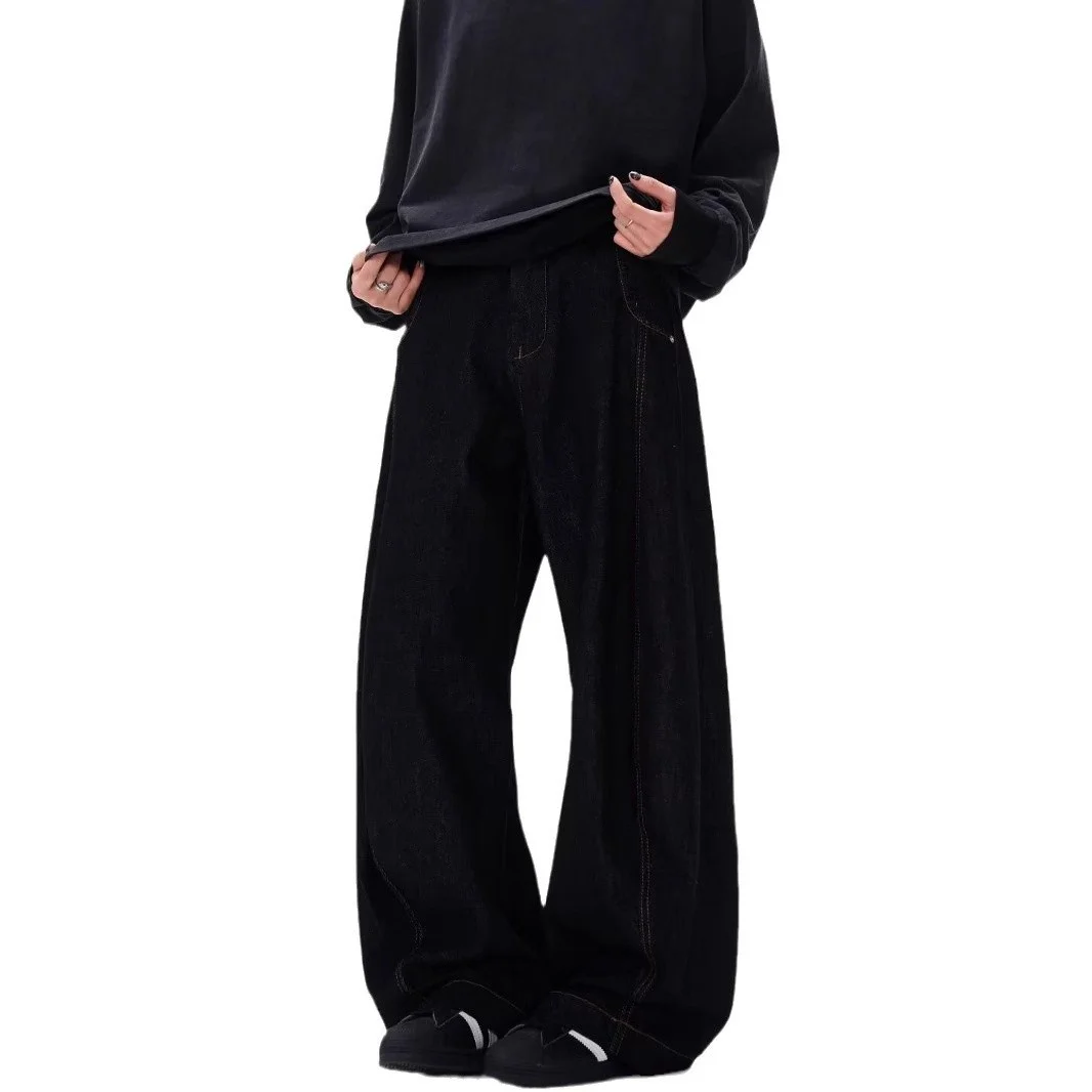 IEFB الصيف الرجال الدنيم السراويل القديمة الأزرق غسلها الرجال الجينز مستقيم ملابس رجالية عادية #5