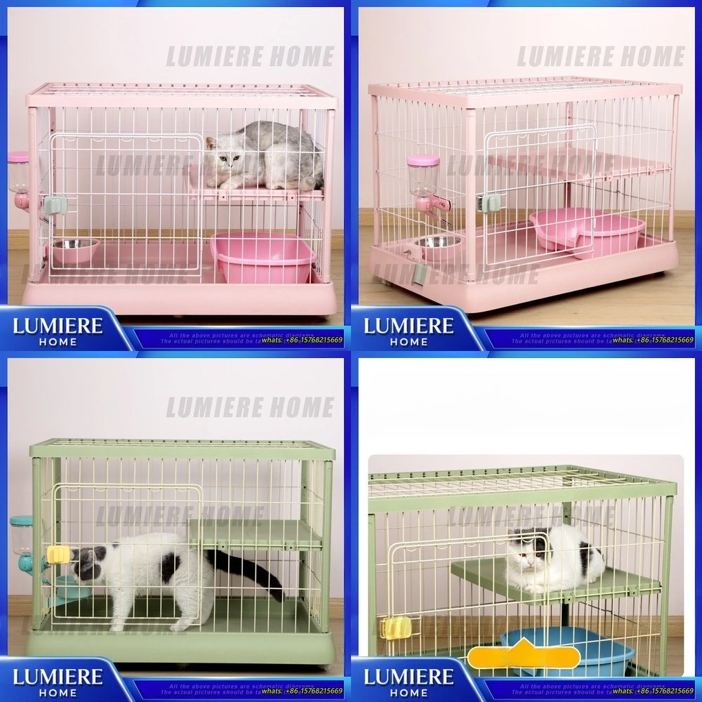 

Large Indoor Cat House with Extra Space for Cats Rabbit Hutch Pet Furniture Easy to Clean Cat Castle Cat Villa