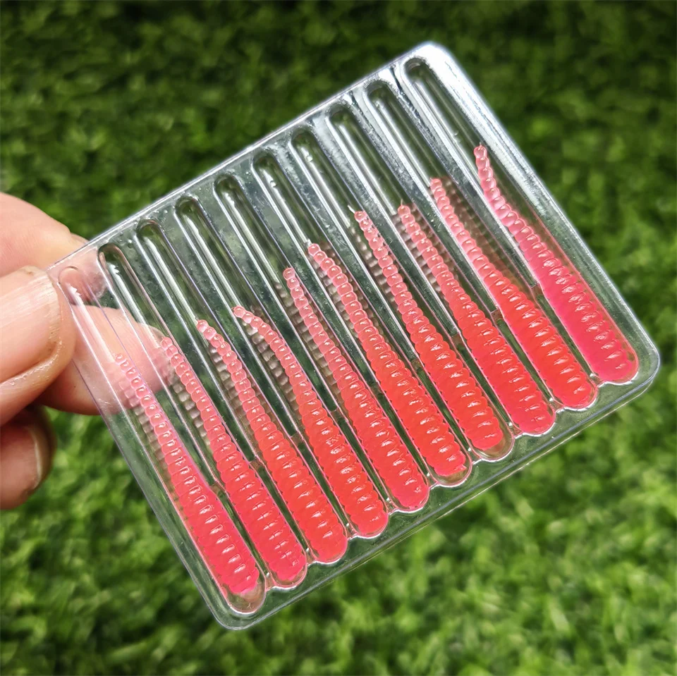 Swolfy Ajing Weicher Angelköder, Wurm, 3,5 cm, 0,3 g, Micro Ultra Rigs, Jigkopf, Drop Shot, Felssilikon, Süßwasser – Detail 9