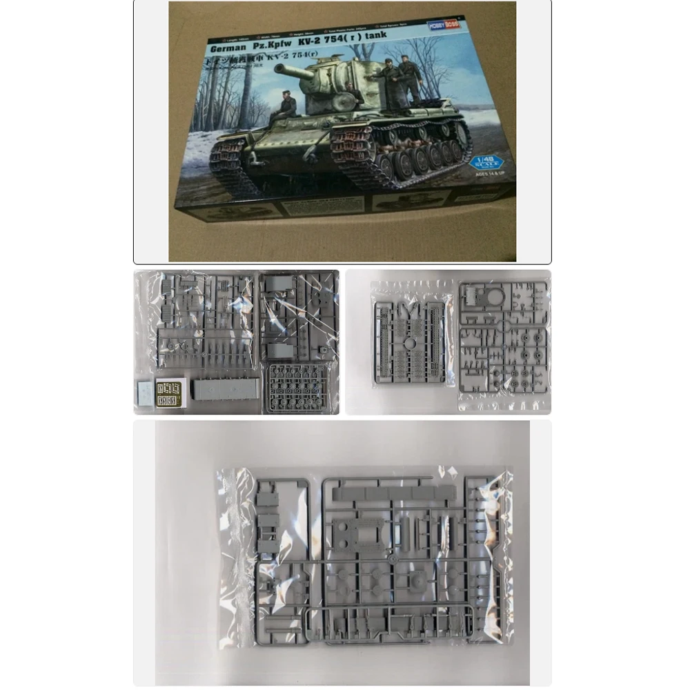 

Hobbyboss 84819 1:48 Scale German PzKpfw KV2 KV-2 754 (r) Tank Vehicle Plastic Assembly Model Kit Hobby Craft Building Toy