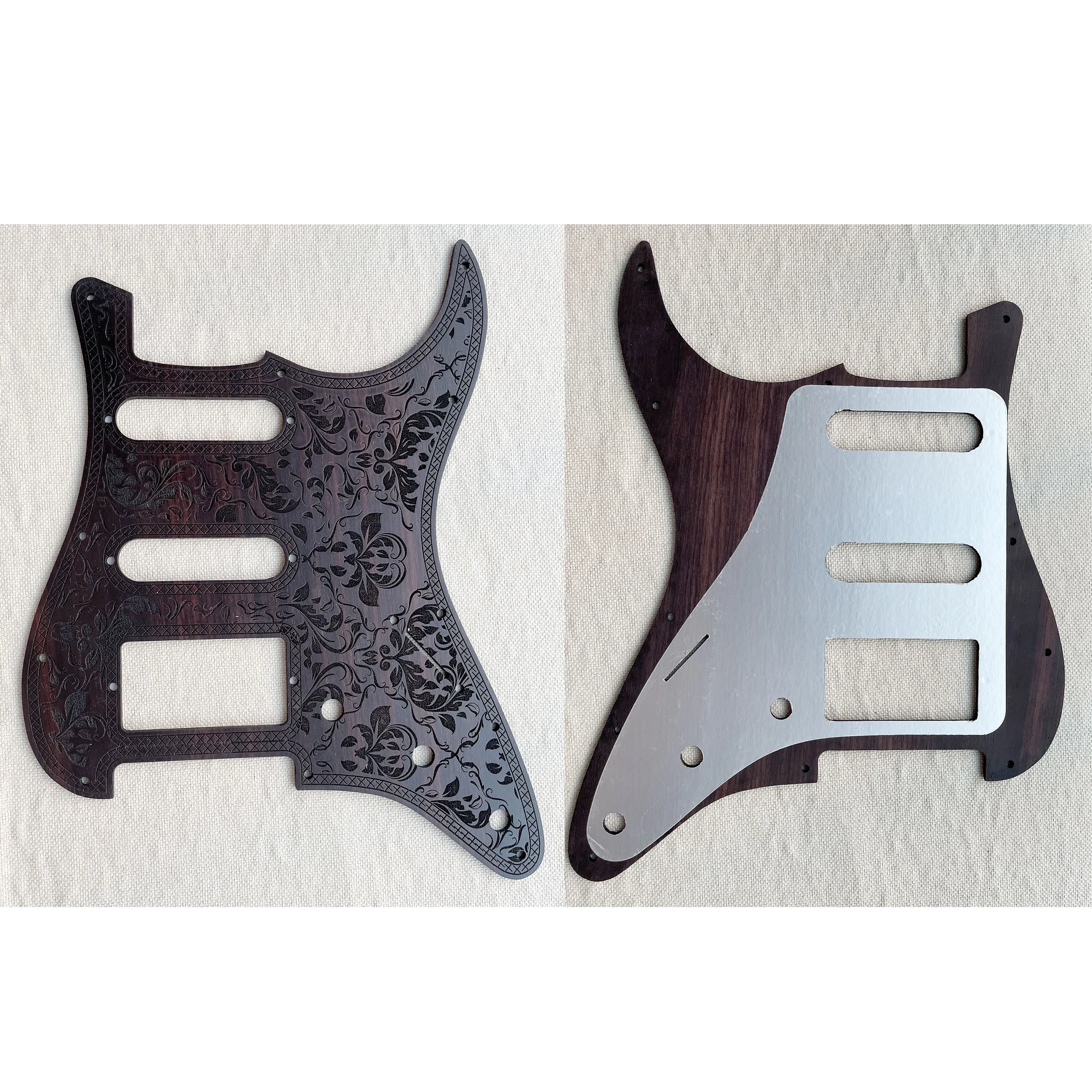 

Hand Carved Pattern Solid Rosewood Electric Guitar Pickguard SSH Guitar Plate Scratch Pick Guard Guitar Accessories