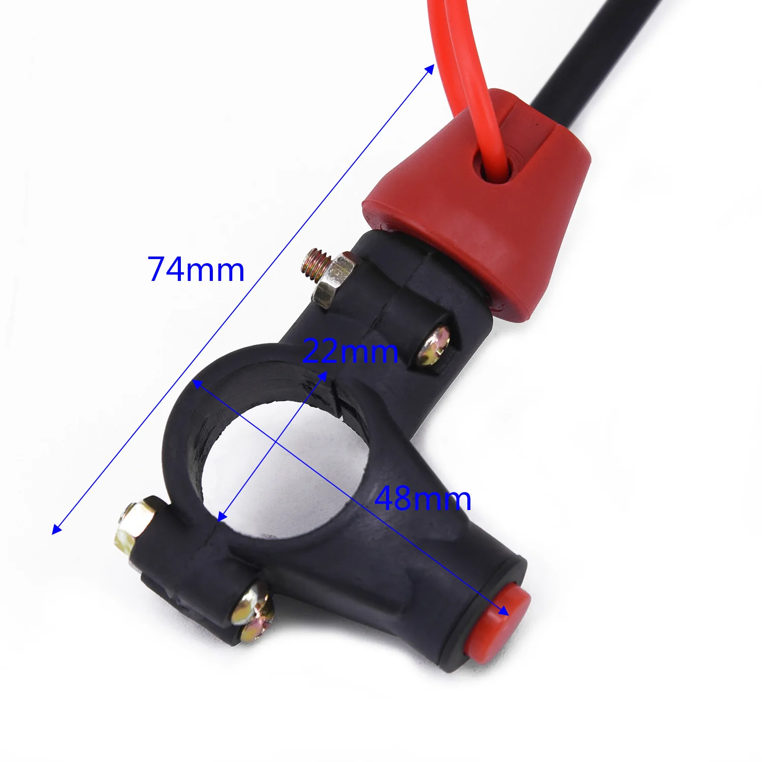 ATV and Motorcycle Engine Kill Switch with Tether Lanyard Fits 1 Quads and 7/8 inch Handlebars for Engine Control