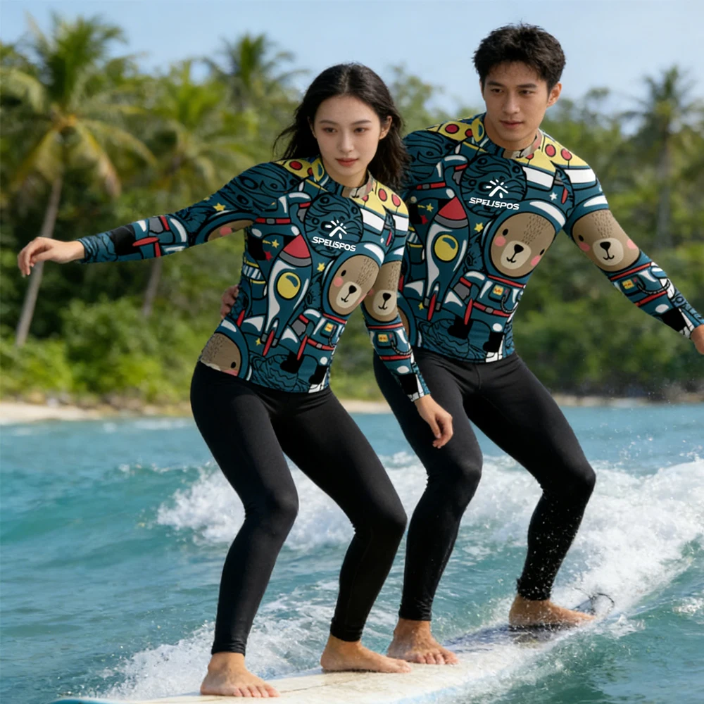 

Long Sleeve Men's and Women's Sailing Wear Rash Guard Surfing UPF50+ Shirt Beachwear Top for Swim Water Sport Fishing Touring