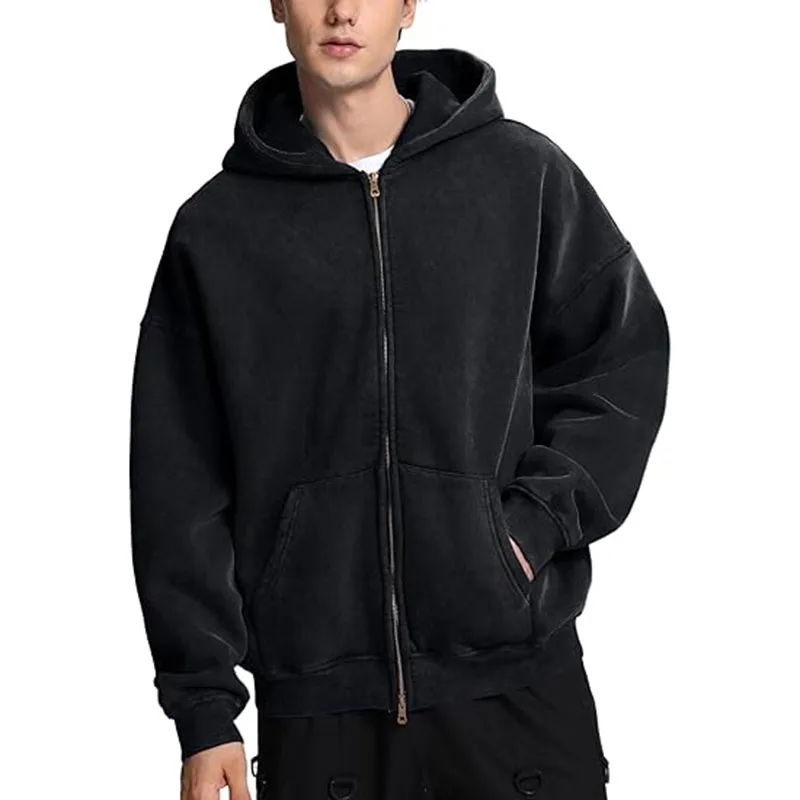 هوديي من الصوف بسحاب كامل للرجال