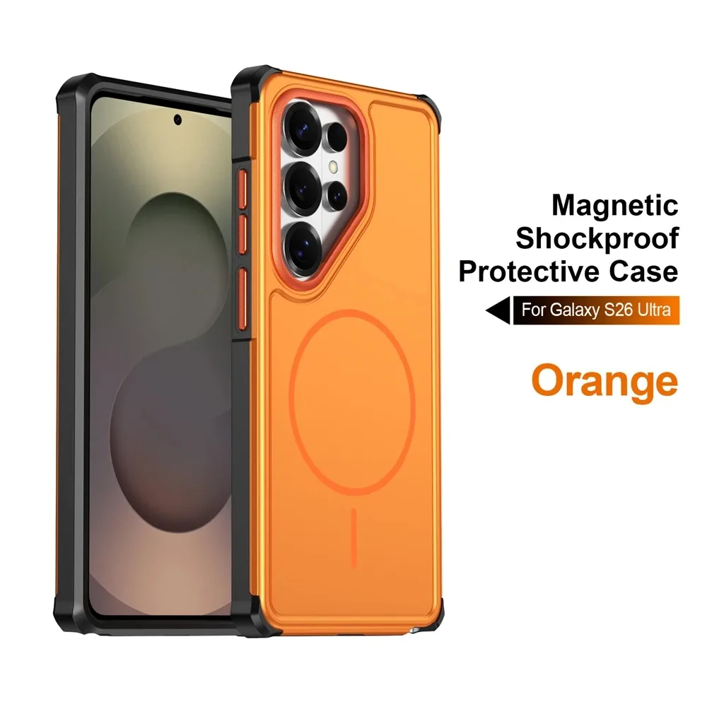 For MagSafe Ott-Box Shockproof Case For Samsung S26 Edge Ultra S25 S24 S23 S22 FE Plus Heavy Duty Rugged Magnetic Matte Cover