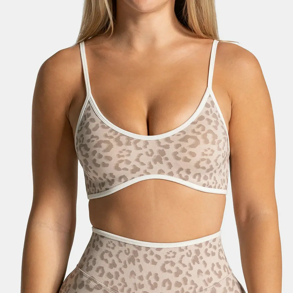 Pericic Sport-BH mit Leopardenmuster für Damen, atmungsaktiv, weich, bequem, hochelastisch, Push-up, für Fitnessstudio, Yoga und Training. – Detail 9