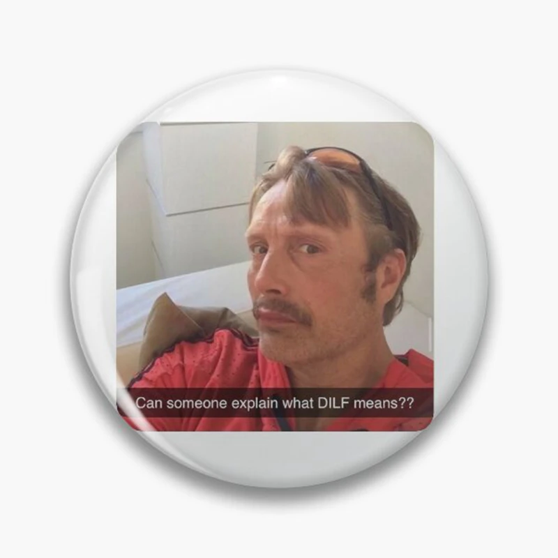 Eat The Rude Mads Mikkelsen Hannibal kancing Pin lucu Hannibal Meme bros lencana untuk ransel aksesoris dekorasi hadiah penggemar 58mm