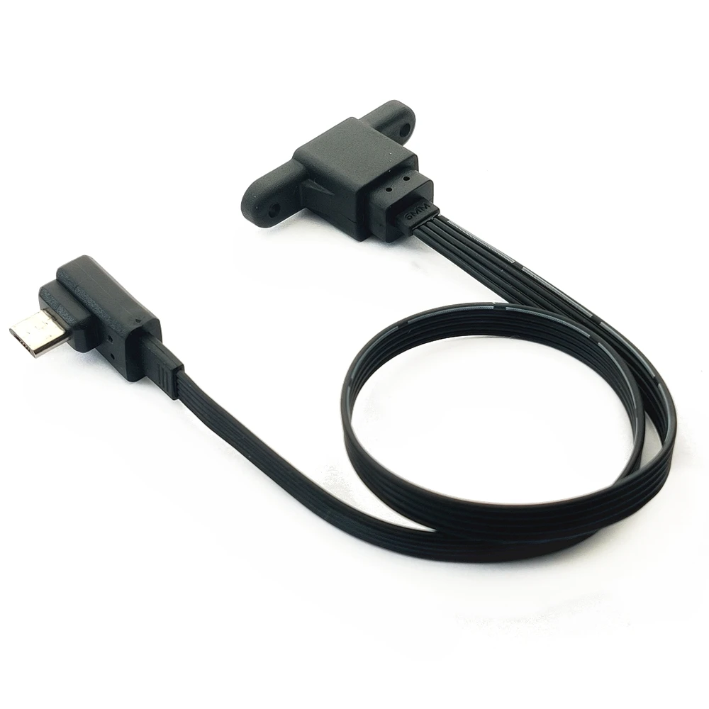 90 grad 5Pin links rechts winkel micro-usb port männlichen zu weiblichen schloss stecker micro usb panel mount verlängerung kabe