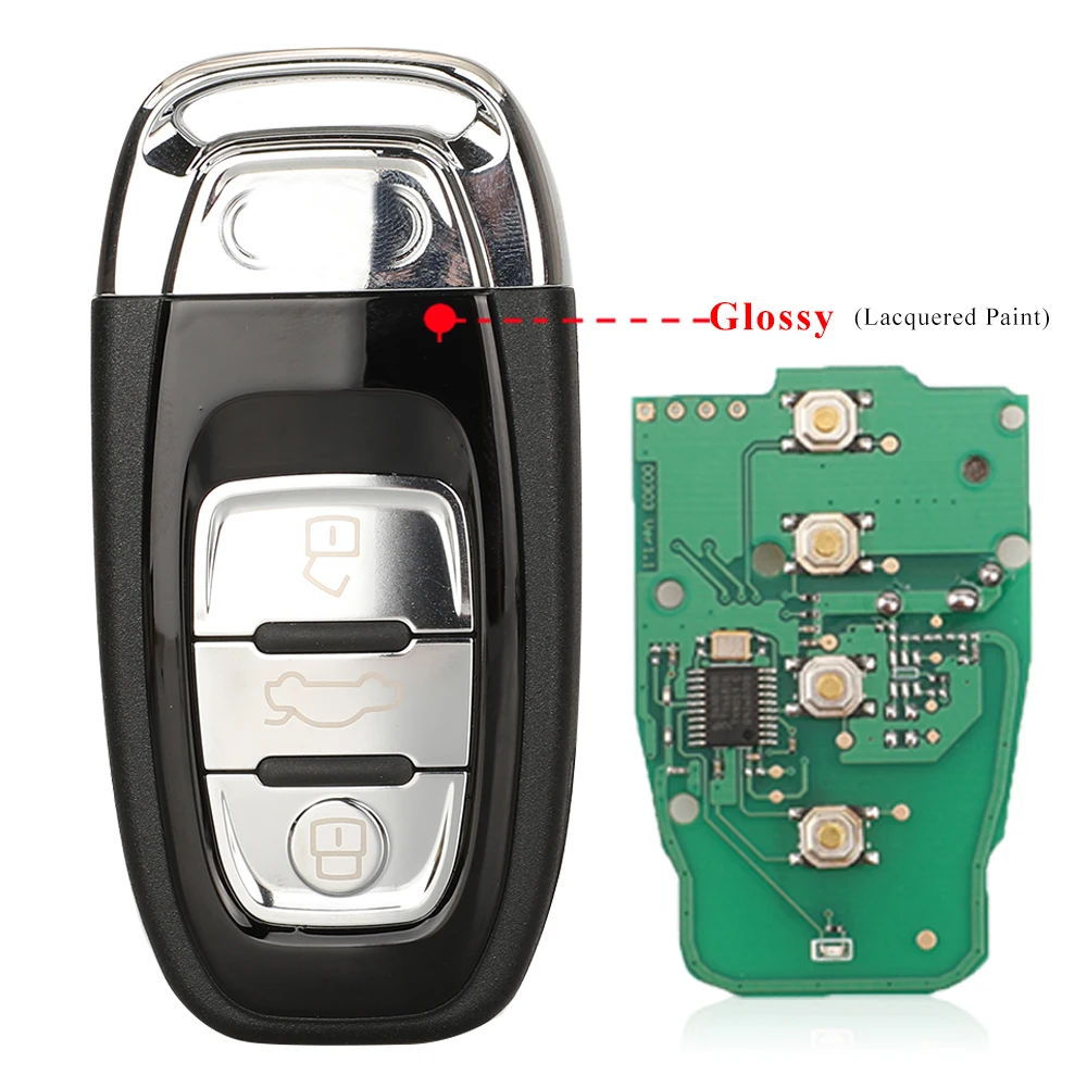 Jingyuqin Smart Remote Schlüssel Semi Keyless 3/4BTN 315MHz/433MHZ/868MHZ 8T 0 959 754C für Für Audi Q5 A4L A5 A6 A7 A8 RS4 RS5 S4 S5