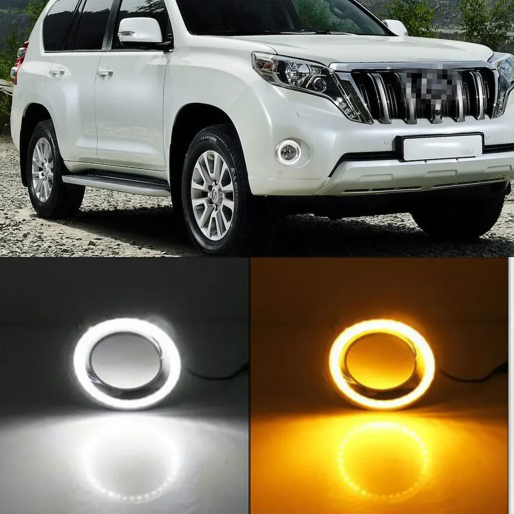 For Toyota Land Cruiser 2700/4000 Prado 150 FJ150 LC150 2014 2015 LED Daytime Running Light Bumper Fog Lamp DRL