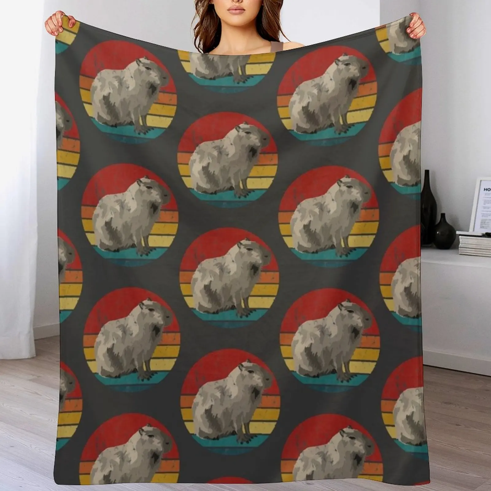 Capybara Sunset Throw Blanket Thermal sofa bed Blankets