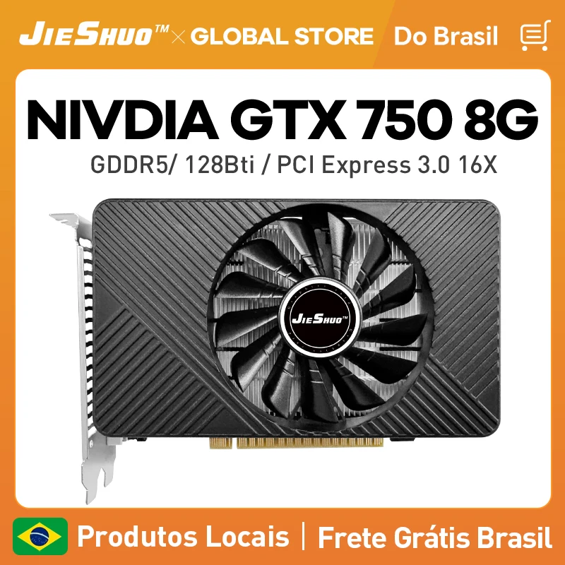 بطاقة رسومات JIESHUO GTX 750 8GB GDDR5 128Bit DVI VGA PCI-E 3.0 X16 Geforce GPU GTX 750 بطاقة فيديو للألعاب Placa De Video #2