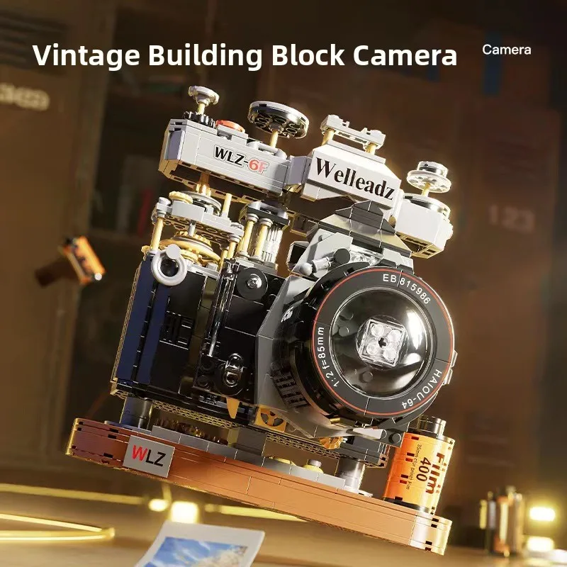 レトロカメラビルディングブロックシミュレーションデジタル一眼レフデジタル写真クリエイティブモデル装飾組み立て玩具トレンディプレイギフト男性と女性向け