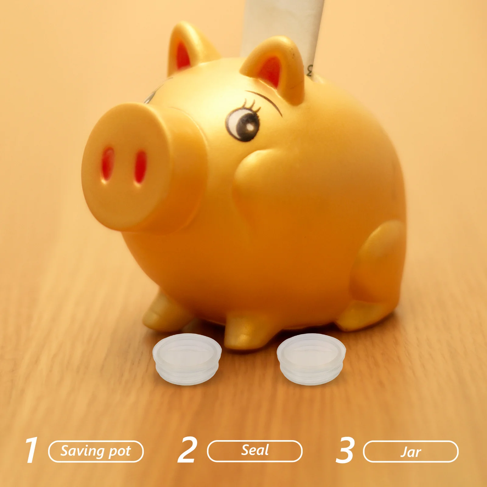 20Pcs Piggy Bank Hole Plug Transparent Round Lock Bottom Replacement Cap for Savings Box Easy Install Dustproof