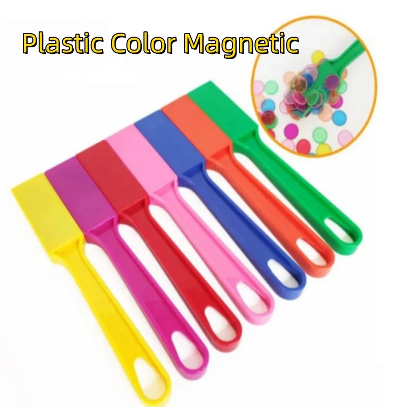 Magnetic Stick Plastic Color Magnetic Circular Sheets Kids Physics Science Magnetic Experiment Montessori Educational Games Toys