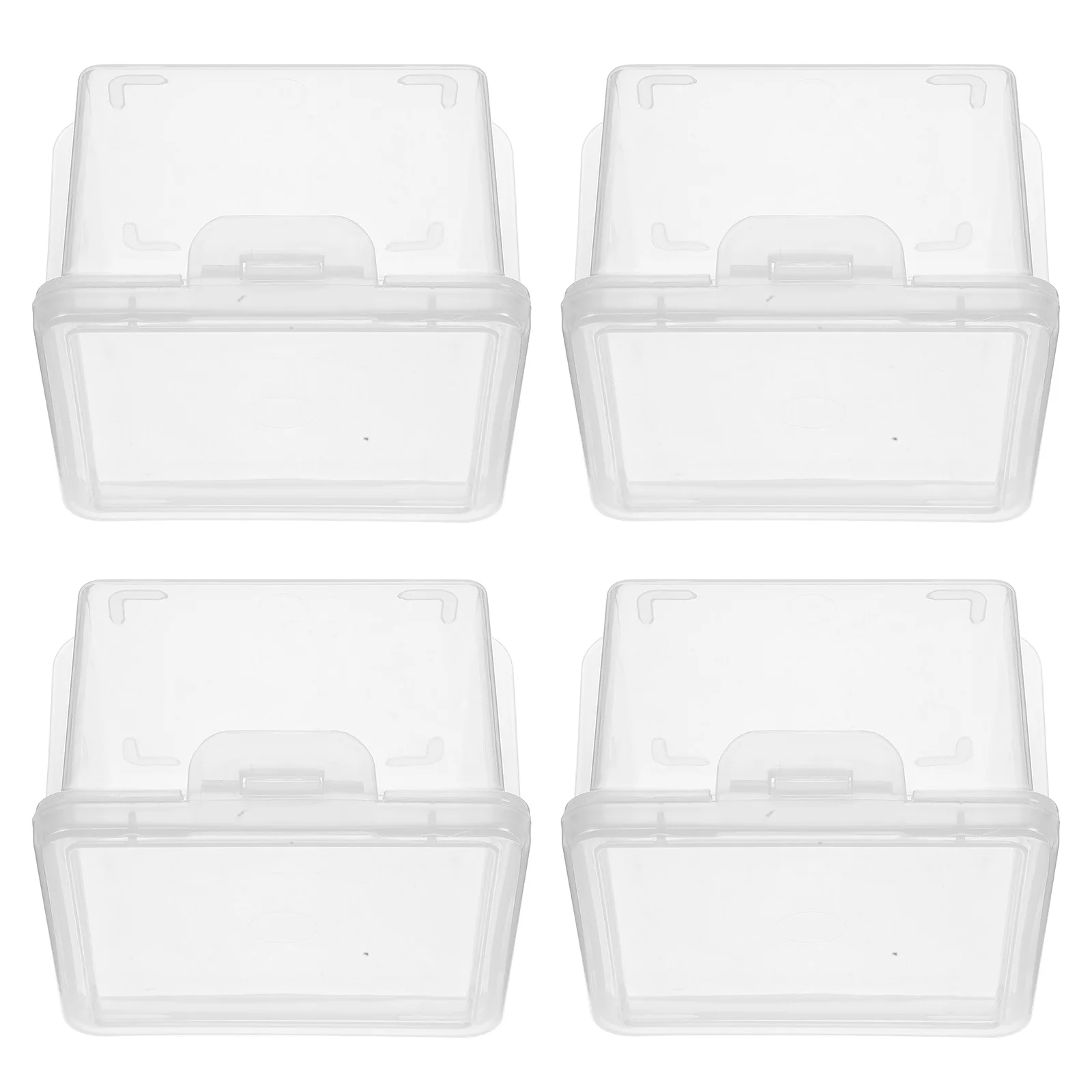 

4Pcs Bread Storage Box Transparent Airtight Plastic Container 3.7x3.5x2.3 for Homemade Bread Kitchen Counter Pantry