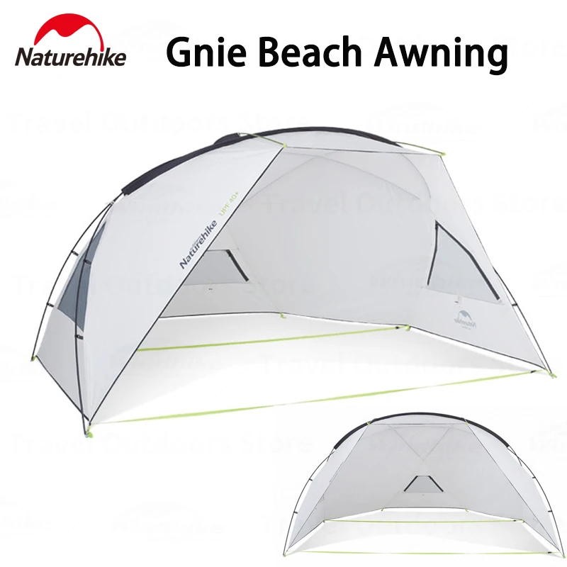 Naturehike Gnie Outdoor Portable Beach Awning Tent 3~4 People 210T 63D Polyester Waterproof Camping Tourist Sun Shelter UPF40+