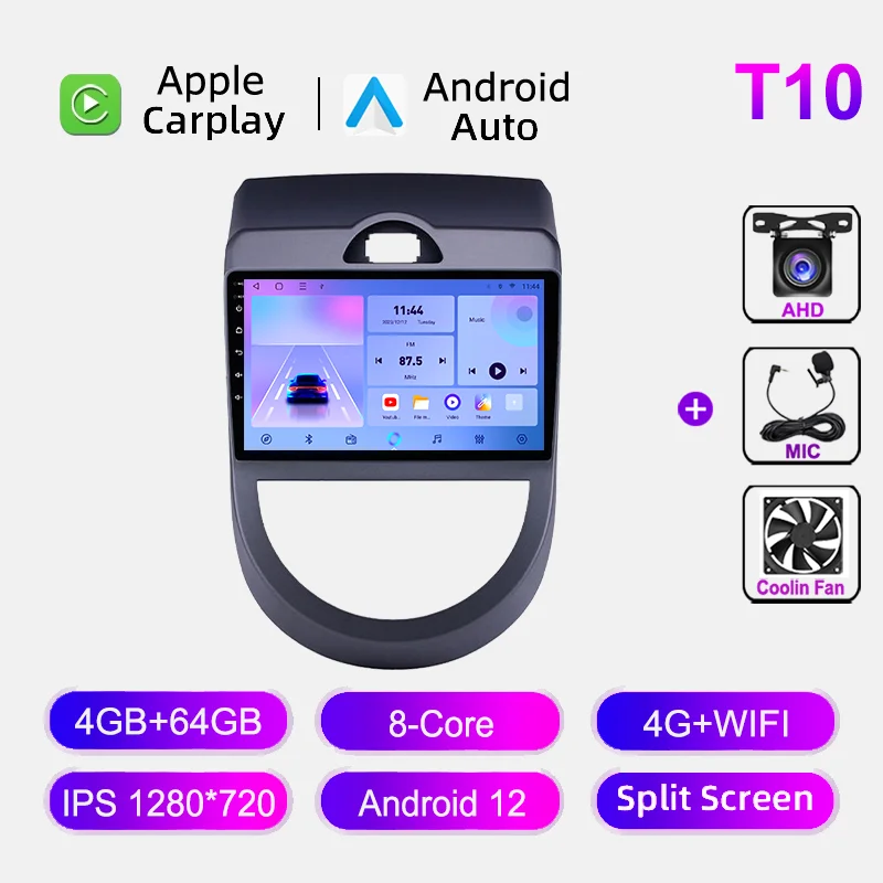 4G Wifi Android Autoradio Voor Kia Soul 2008-2011 Multimedia Videospeler Navigaion Gps Carplay Auto Head Unit Stereo 8 + 128Gb