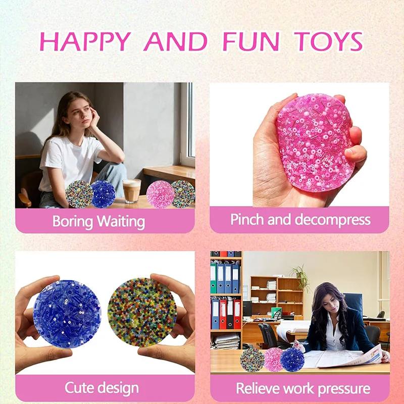 Skin Picking Fidget Toys Fruit Geometric Animal Xmas Skin Picking Pocket Pads for Stress Relief ADHD Trichotillomania Color E