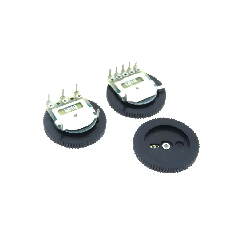 10PCS/LOT 3Pin 5Pin Single Double Dial Taper Volume Wheel Duplex Potentiometer 16*2MM B102 B103 B203 B503 B104 1K 2K 5K 10K 20K