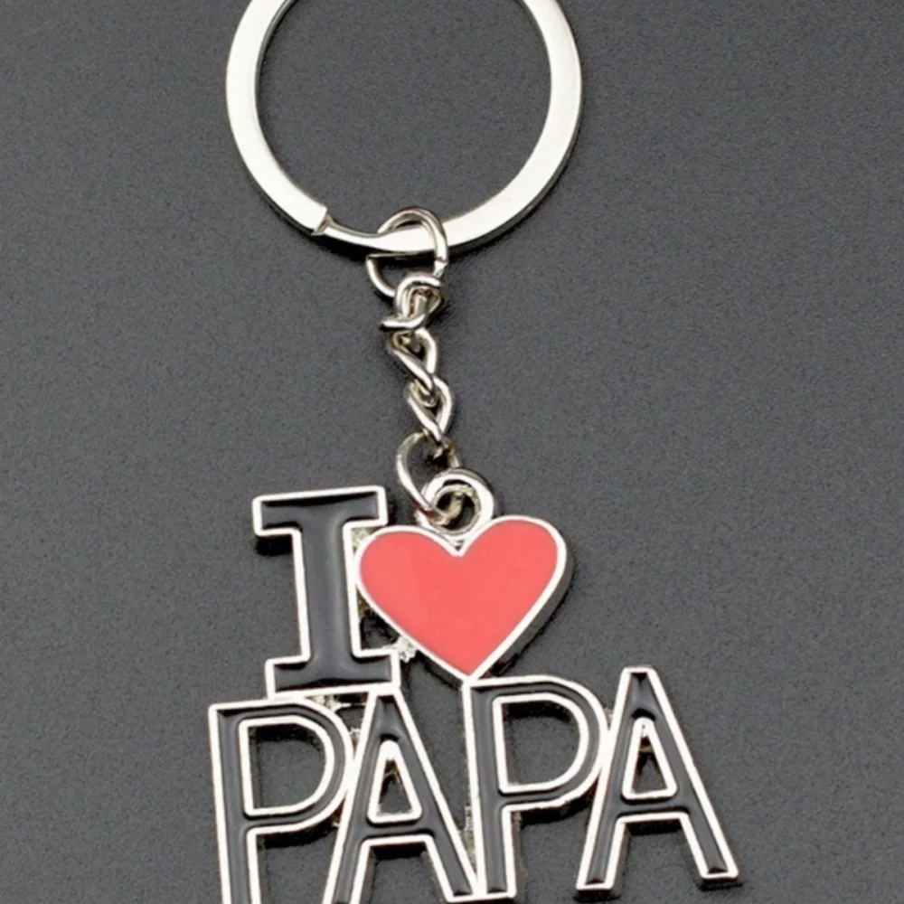 I Love MOM&MAMA&DAD&PAPA Hollow Letters Keychain for Women Men Jewelry Backpack Key Chain Father's Day and Mother's Day Gifts