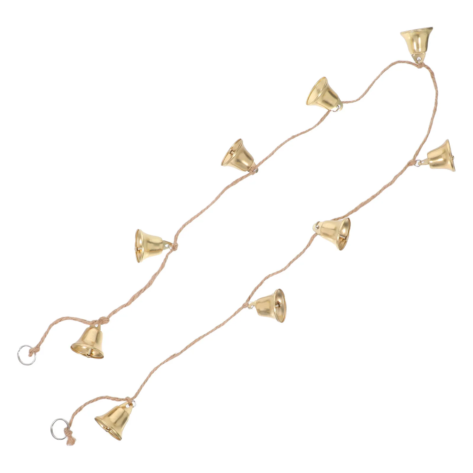 

Vintage Rustic Metal Hanging Bells Wind Chimes Christmas Ornament Bells Hemp Rope Wall Door Decoration Metal Hanging Bell