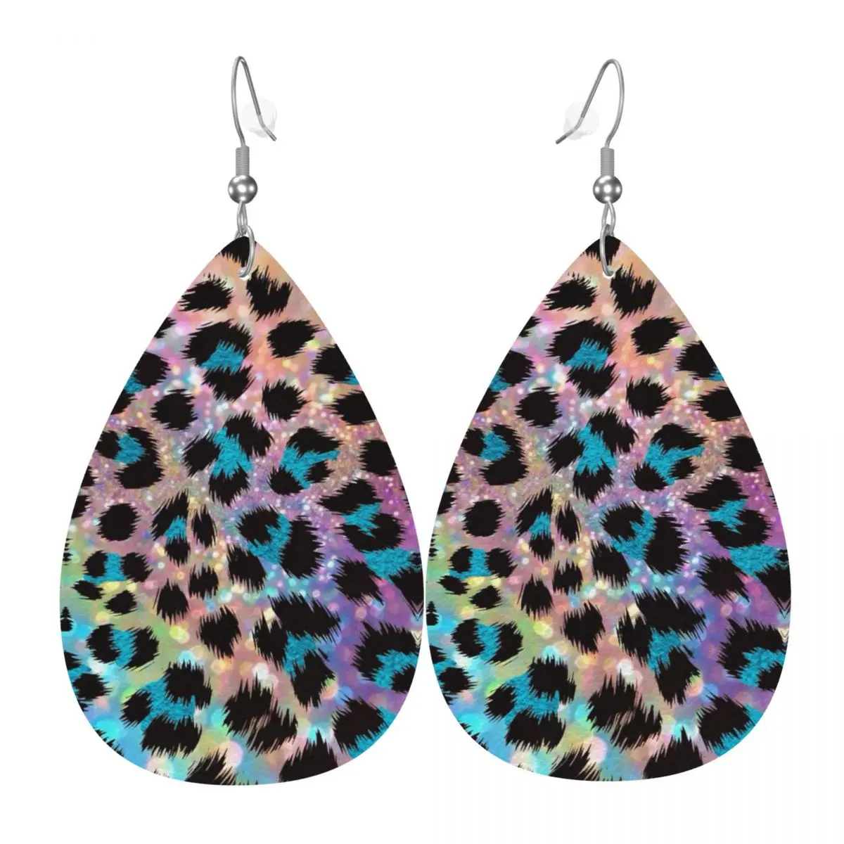 

Красочные кожаные серьги-капли с леопардовым принтом на заказ, персонализированные для женщин, ювелирные аксессуары на День святого Валентина