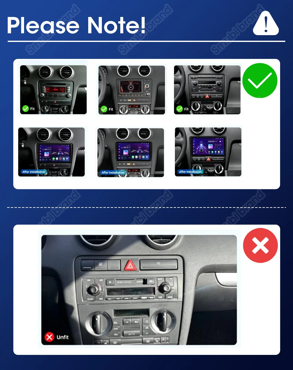 2Din Android Auto & Carplay Autoradio Für Audi A3 2 8P 2003-2013 S3 2006-2012 RS3 2011 2012 GPS Player 4G WiFi Multimedia Stereo – Detail 1
