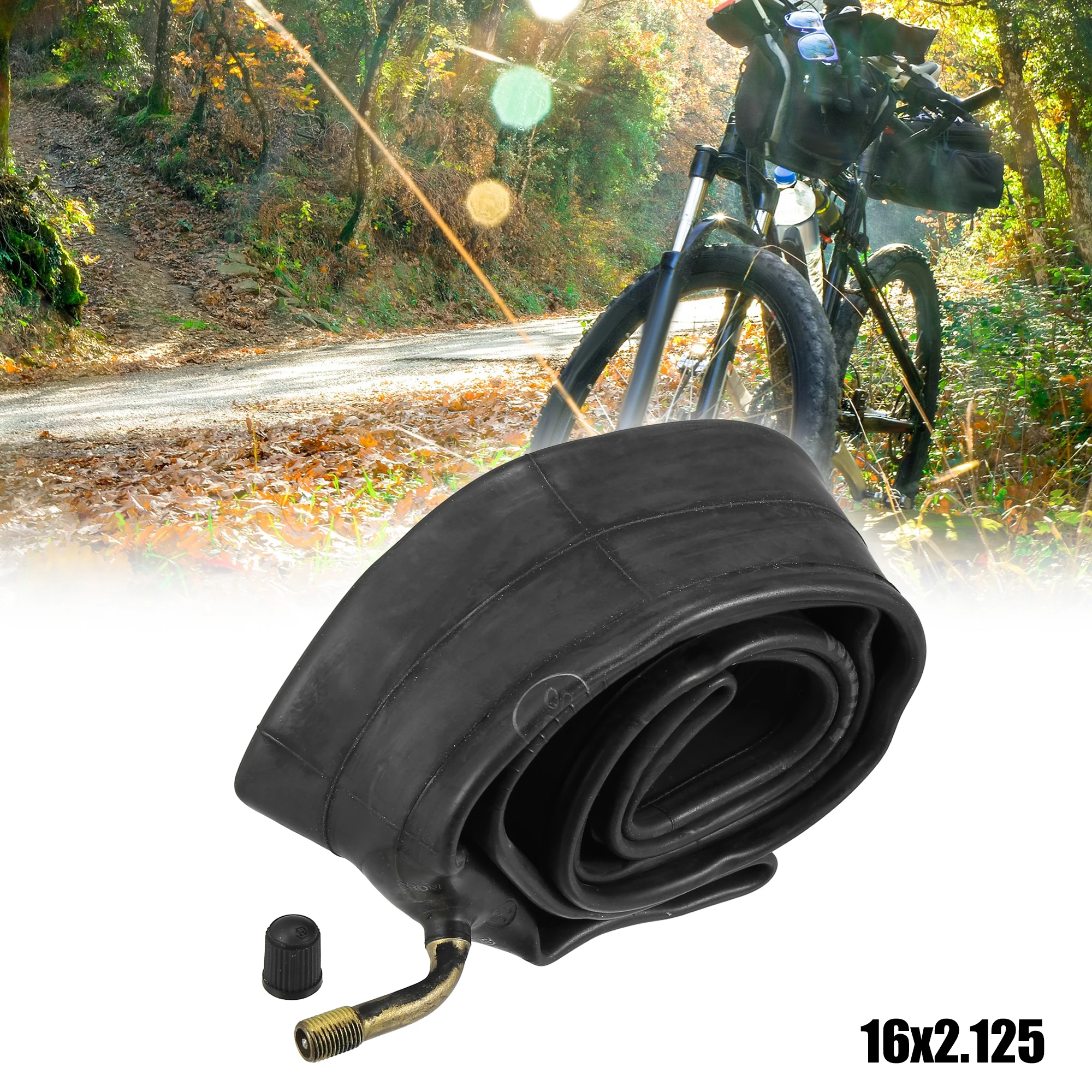 X Autohaux Bicycle Inner Tube 39/42mm Bent American Type Valve For MTB Road Bike Tyre Butyl Rubber Bicycle Tube Tire Bike Parts