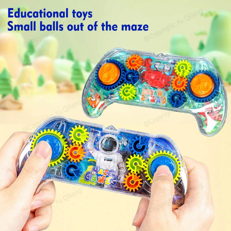 

Игрушка-лабиринт с шариком на шестеренчатой передаче, для тренировки логики, развития внимания, детская игрушка-контроллер, для взаимодействия родителей и детей, развивающая игрушка для координации рук и глаз