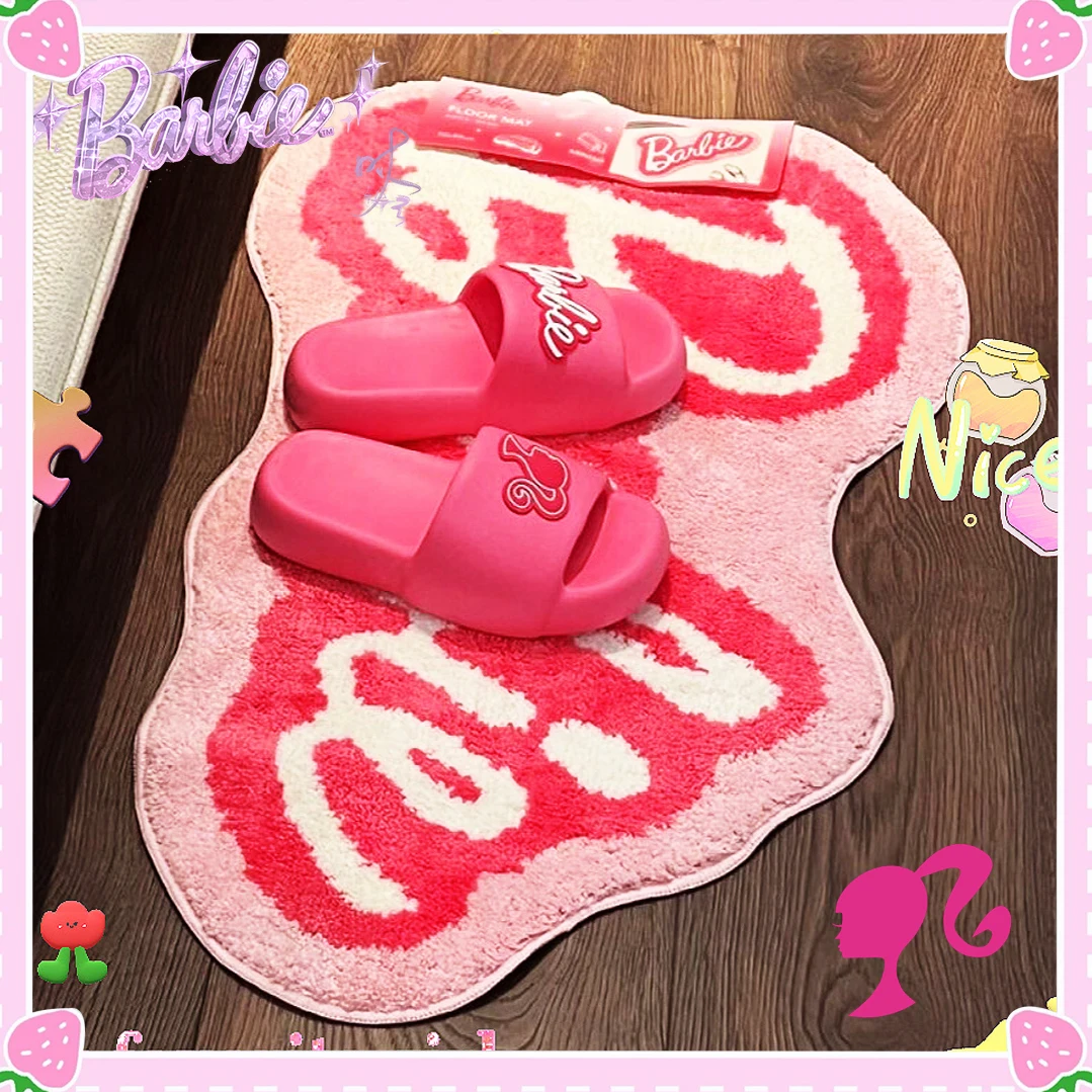 

Barbie Carpet Kawaii Home Mats Movie Stylish Decoration Plush Soft Fashion Ornaments Fashion Cute Girls Gifts Lovely Y2K Style