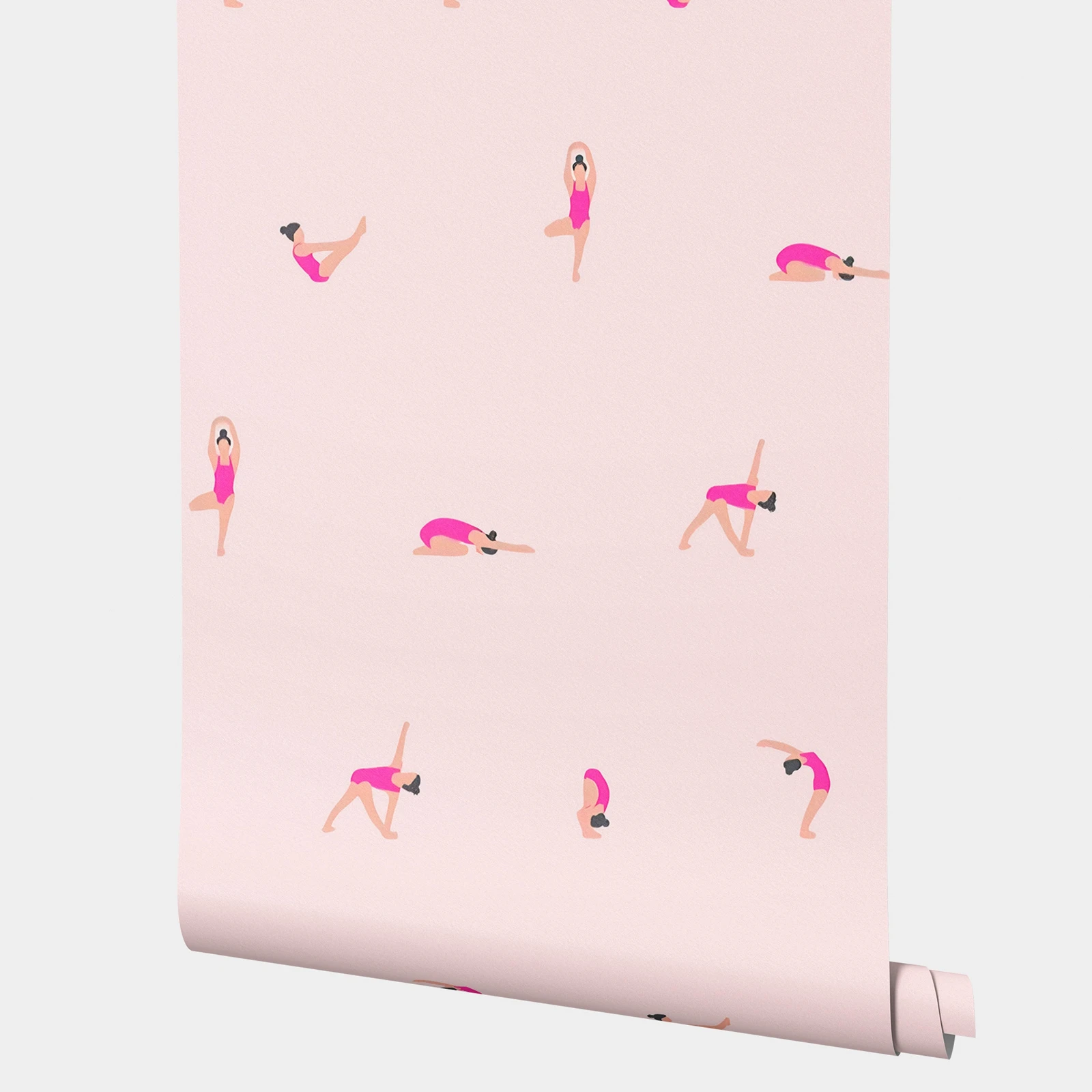 

Динамические наклейки на стену для йоги, нетканые обои для комнаты девушки, очаровательные предметы для украшения стен позы йоги, на заказ, настенное искусство