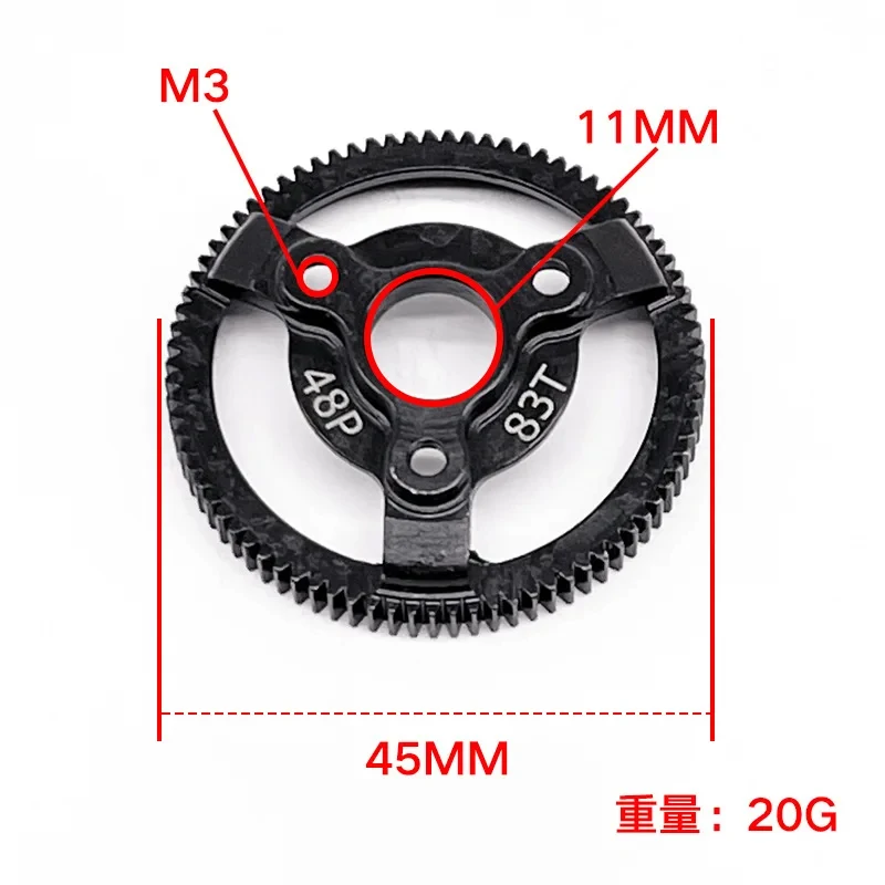 Hardened Steel 48P Spur Gear 72T 76T 83T 86T 90T for Traxxas Slash 2WD VXL Bandit Rustler Stampede Drag Slash Upgrade Parts