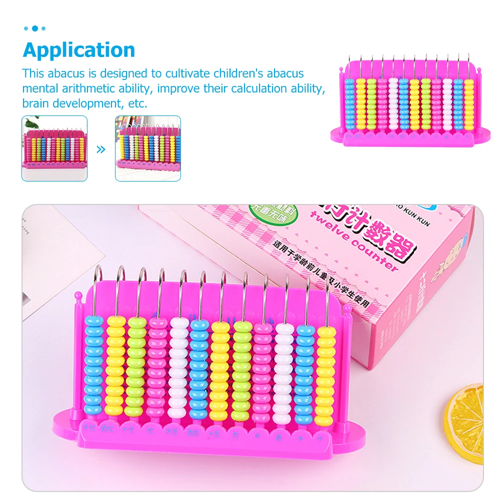 

Plastic Counting Abacus for Kids Math Learning Toys 12 Rods Children Tools Bead Baby Toy Lightweight