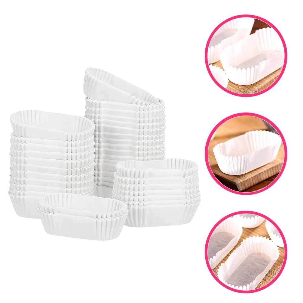 

Brushed Cake Cups Bread Paper Tray Liner Baking Wraps Grease Proof Cupcake Liners Boat Shape Holders