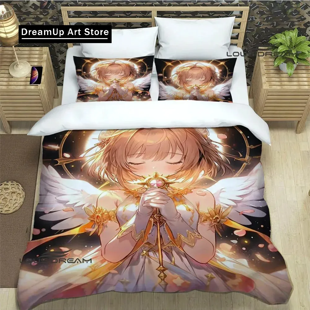 3D Print Anime Card Captor Sakura Bedding Sets exquisite bed supplies set duvet cover bed comforter set bedding set luxury birth