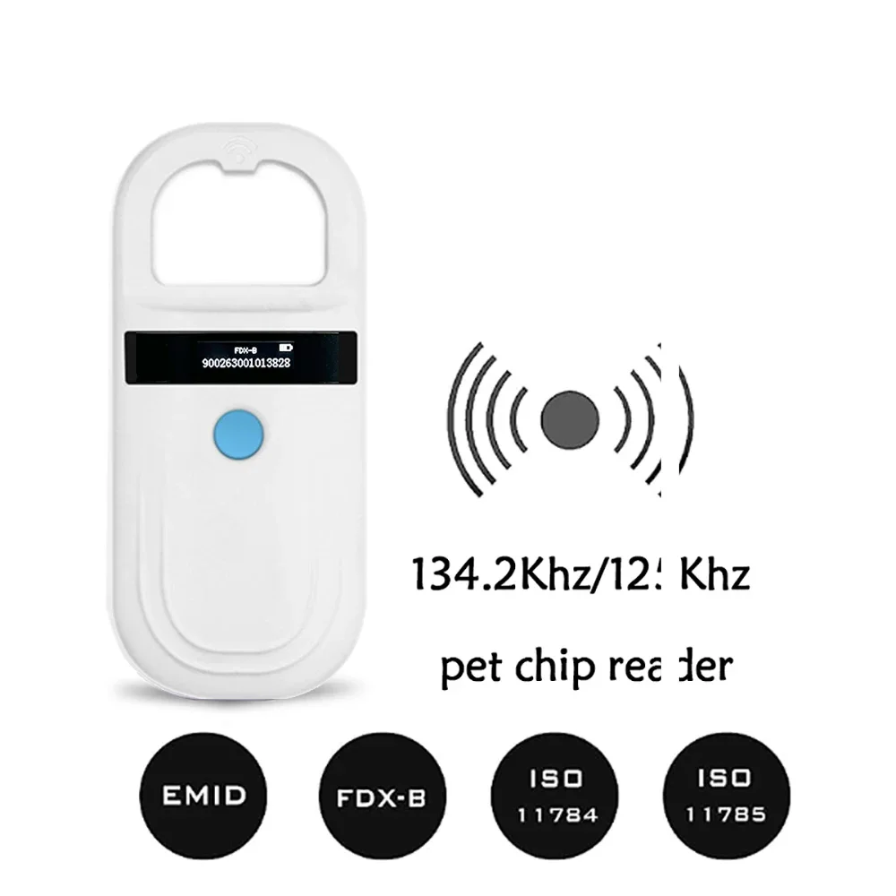 Pet ID Reader 134.2Khz Chip Transponder FDX-B Pet Scanner ISO11784/5 Animal RDID USB Dog Cat Horse Handheld Microchip Scanner