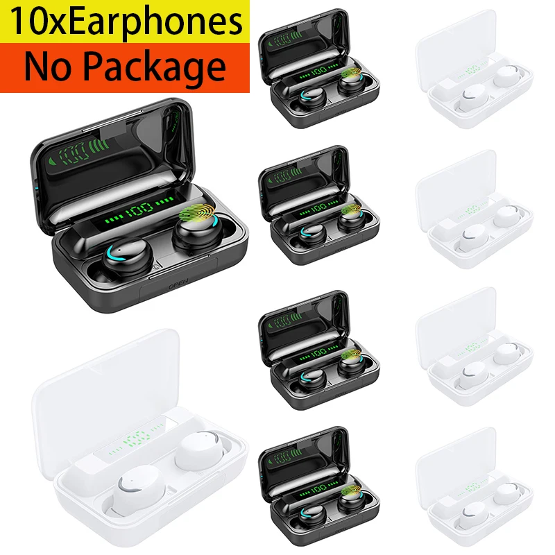 

10Pcs F9 Earbuds Noise Cancelling In Ear Earphone Headset Boat Headphone Touch Control HiFi Stereo Gaming Wireless Earphones