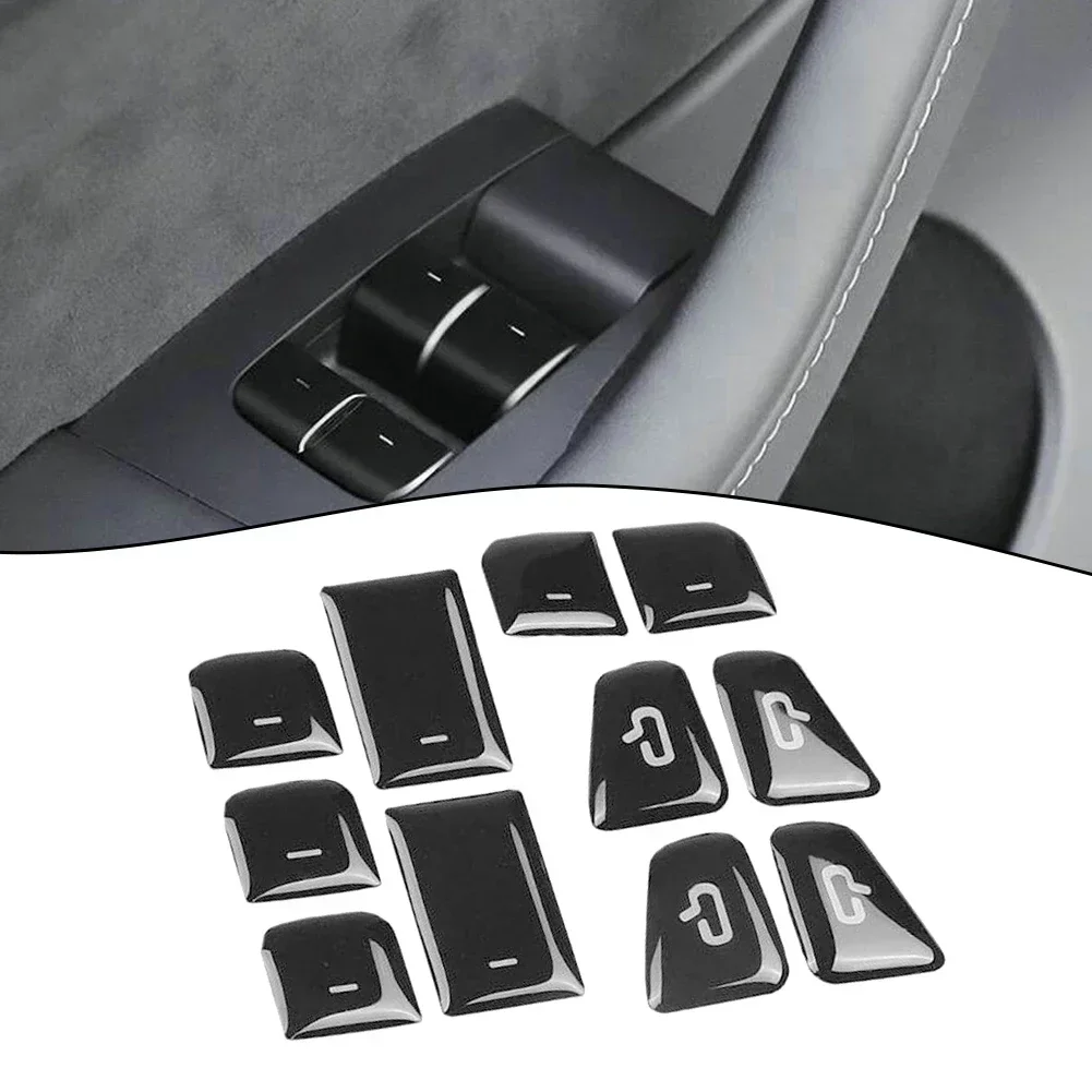 Enhance Your Car\'s Interior With Car Door Glass Lift Switch Button Cover Trim For Tesla Model 3 Y 1723 11PCS/Set