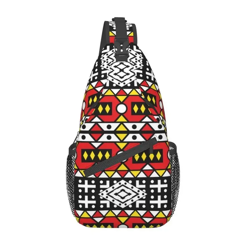 

Kizomba Samakaka Ankara Print Sling Bag African Tribal Geometric Art Shoulder Crossbody Chest Backpack Traveling Daypack