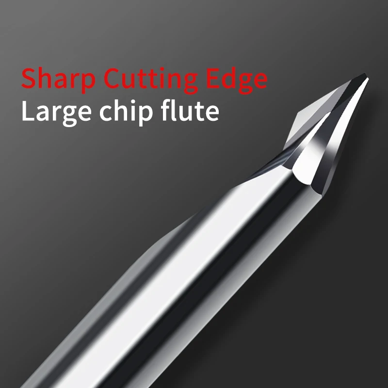 Chowmaster PCB Engraving Bit 3.175mm Shank V Shape Carving Bits 10-90 Degrees Carbide Router Bit Tipped 0.1mm 3D Milling Cutter