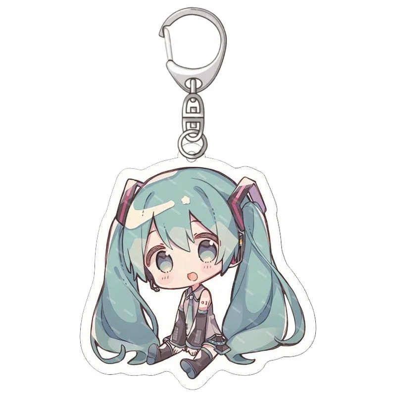 Hatsune Miku Cute Kawaii Animation Picture Student Couple Acrylic Keychain School Bag Pendant Accessories Gift Wholesale