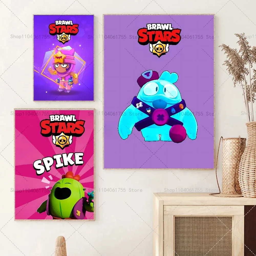Game B-rawl Game S-Stars Vintage Poster Canvas Painting Wall Art for Picture Coffee House Bar Living Room Home Decor