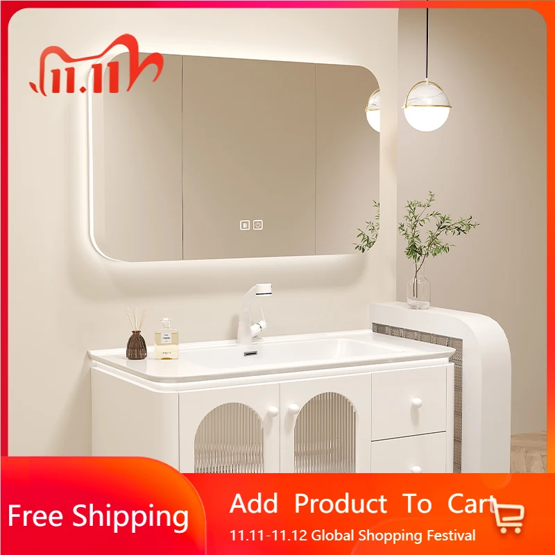 

Современный светло-кремовый дубовый шкаф для ванной комнаты, стол для хранения, органайзер для туалета, французский высокий Gabinete Para Banheiro, шкаф для ванной комнаты