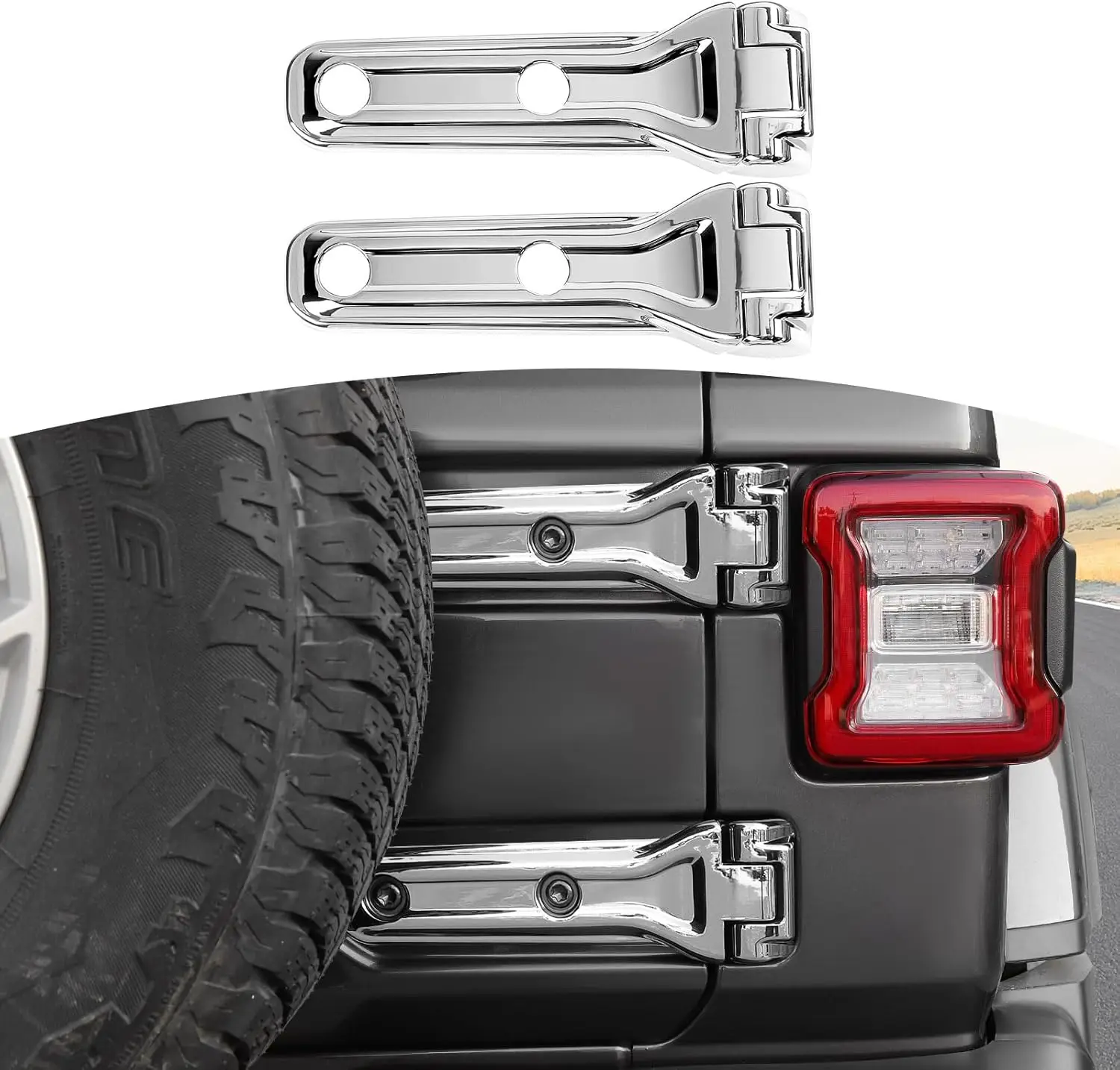 For Jeep JL Tailgate Hinge Cover Trim Decals Black for Jeep Wrangler JL JLU 2018 up Black Sliver Exterior Accessories view 2