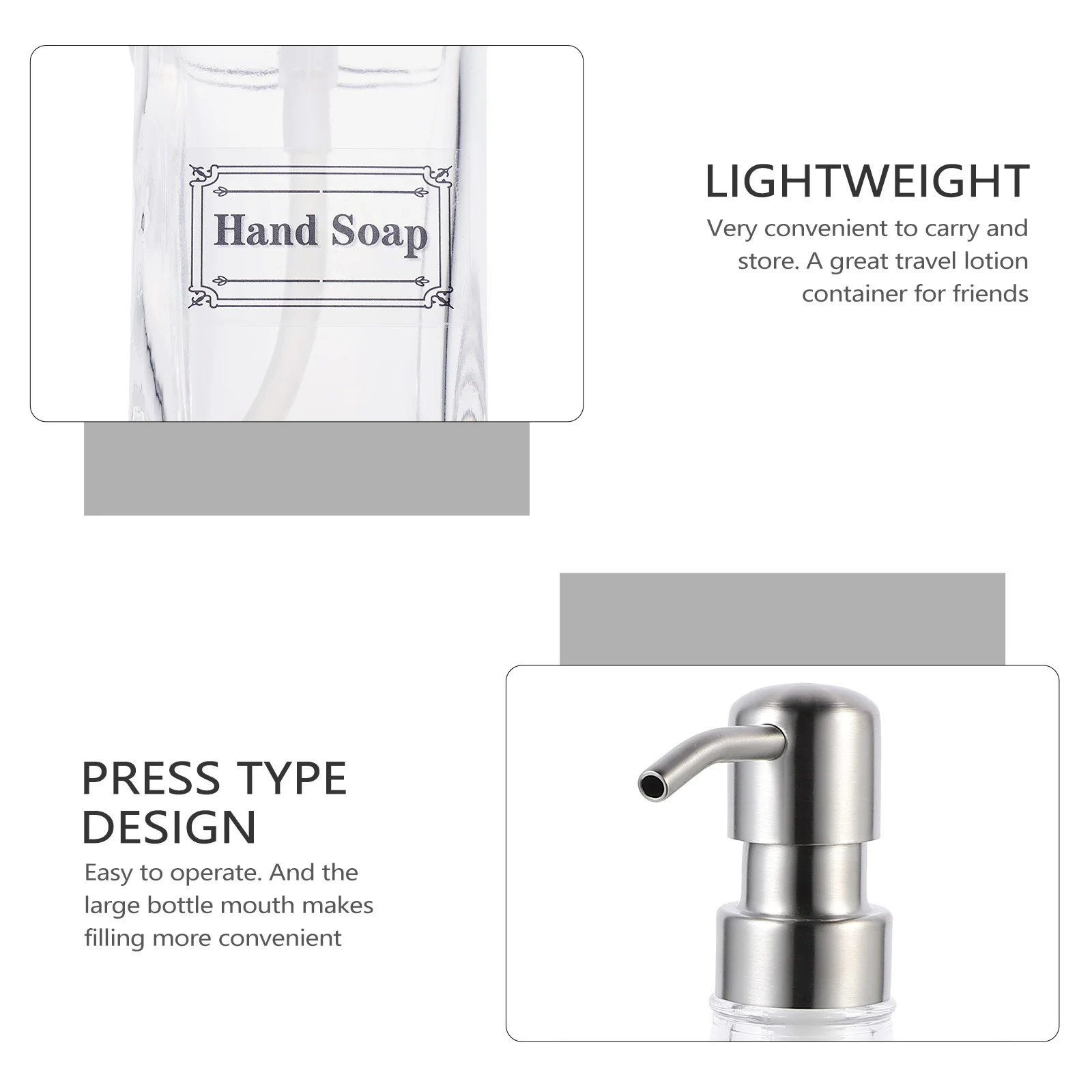

Elegant Soap Dispenser Household Liquid Storage Bottles Pump for Liquids Lotion